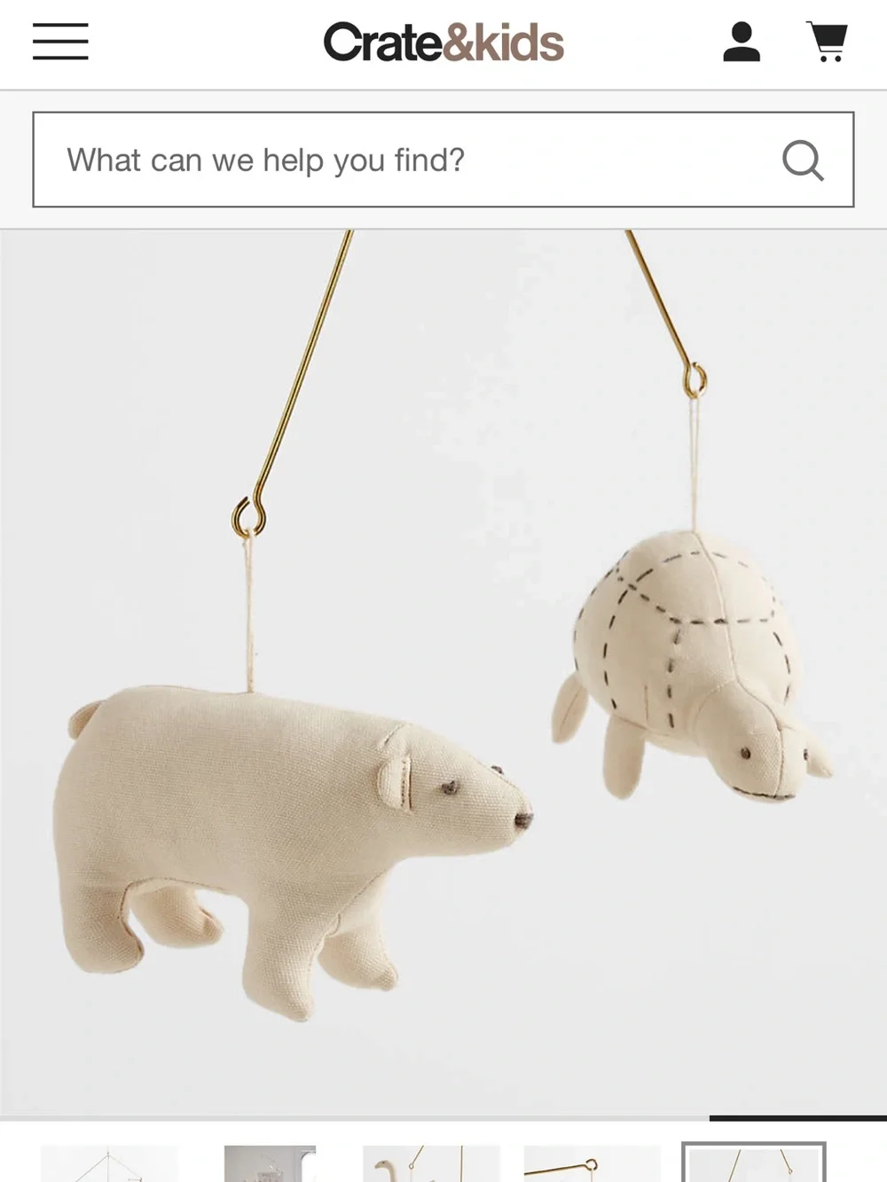 New Leanne Ford for Crate & Barrel Kids Baby Zoo Animal Nursery Crib Mobile